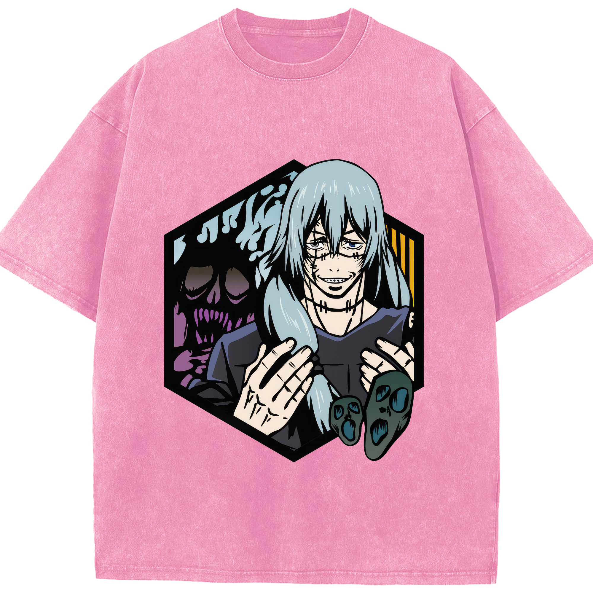 （画像用） 呪術廻戦 Jujutsu Kaisen 綿100% ヴィンテージ風 半袖Tシャツ（フロントプリント）